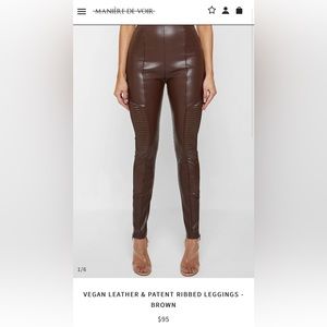 Brown Vegan leather leggings